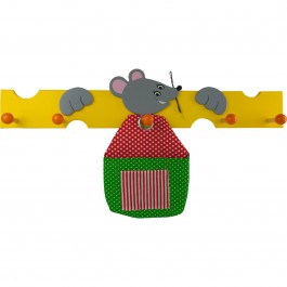 Kindergarderobe bieco Maus mit Tasche